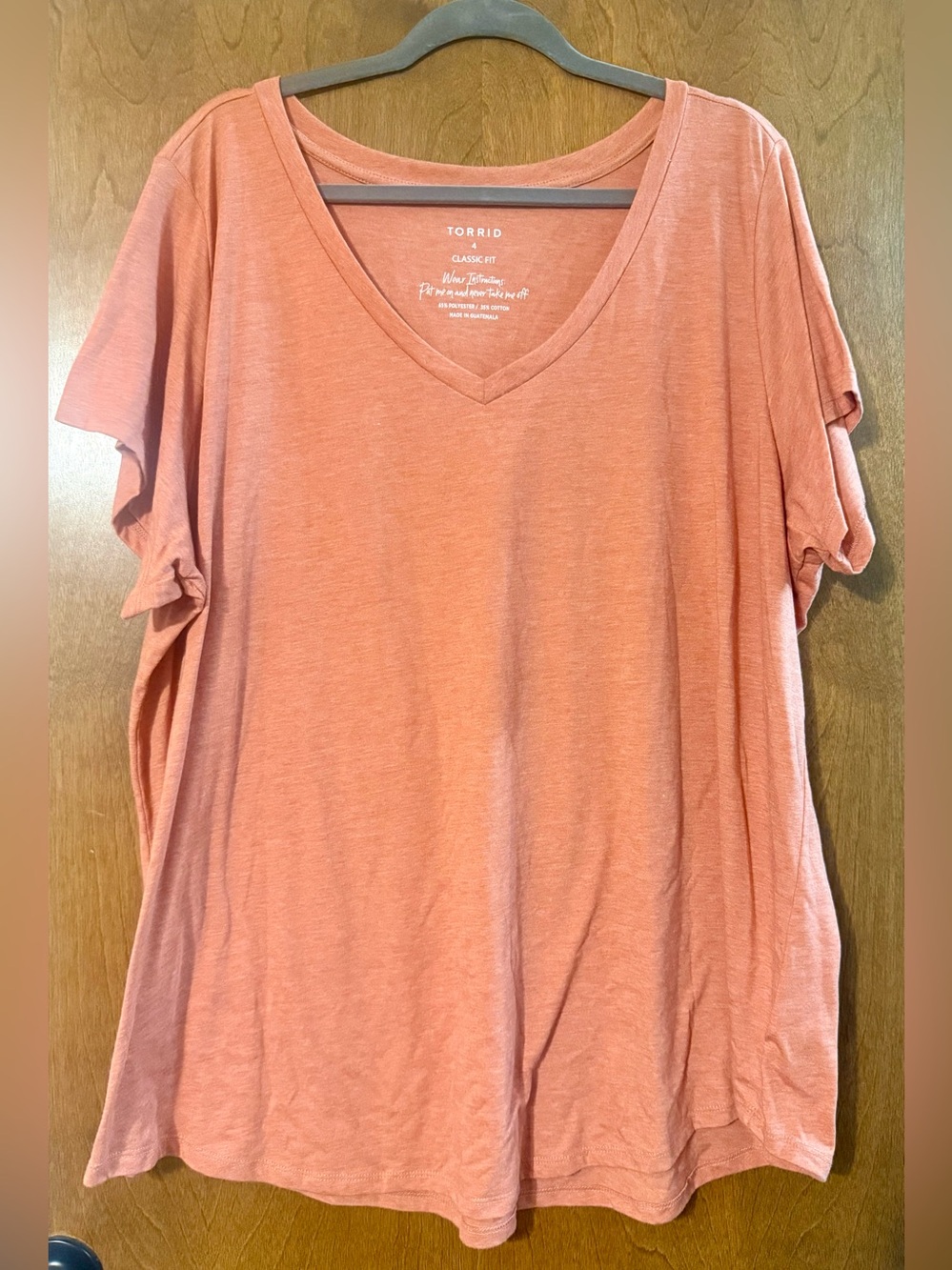 torrid V-Neck Short Sleeve Tee in Coral